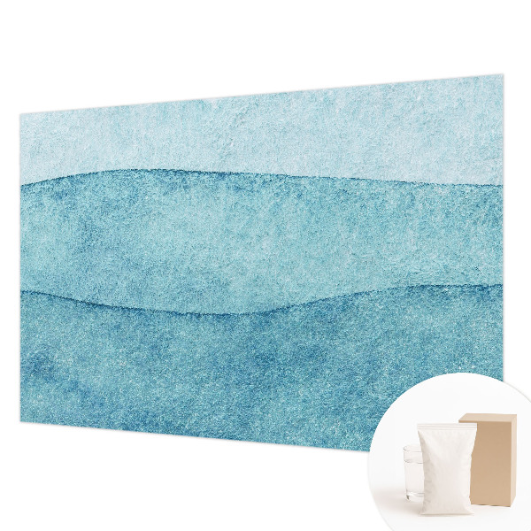 Fotobehang voor de slaapkamer met een patroon van blauwe golven