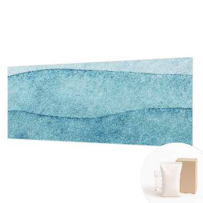 Fotobehang voor de slaapkamer met een patroon van blauwe golven