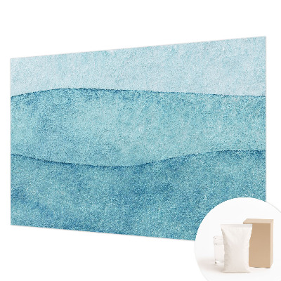 Fotobehang voor de slaapkamer met een patroon van blauwe golven