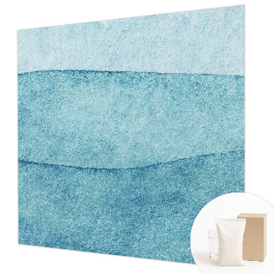 Fotobehang voor de slaapkamer met een patroon van blauwe golven