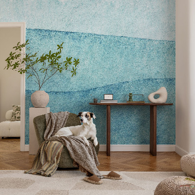 Fotobehang voor de slaapkamer Blauwe golven