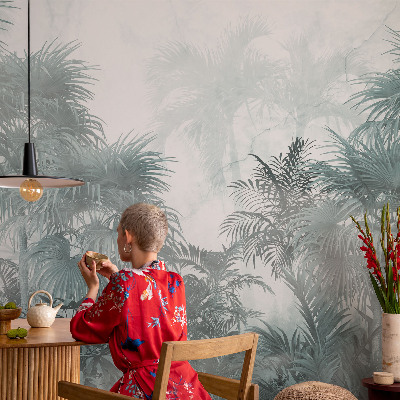 Sfeervol fotobehang met een exotisch groen motief