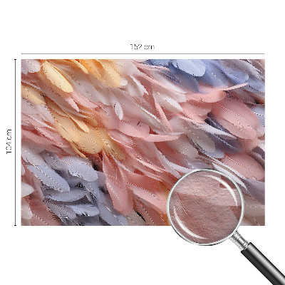 Muurbehang met pastelkleurige veren