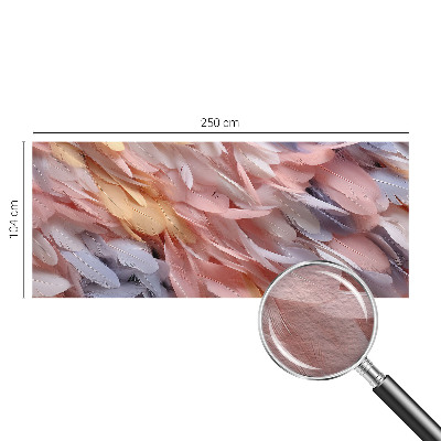 Muurbehang met pastelkleurige veren