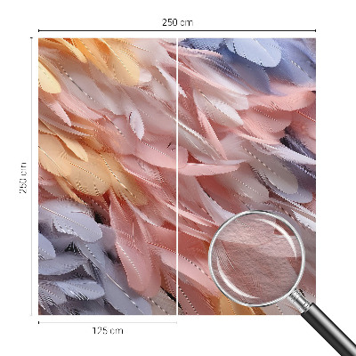 Muurbehang met pastelkleurige veren