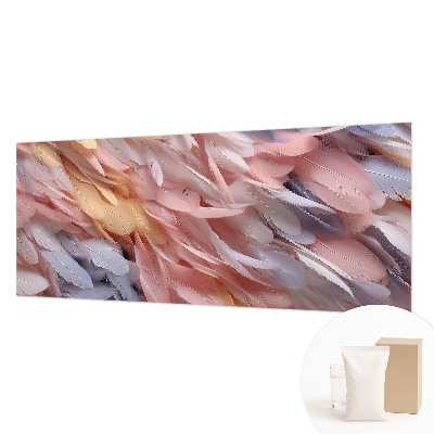 Muurbehang met pastelkleurige veren