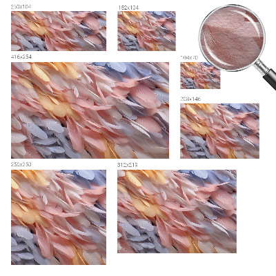 Muurbehang met pastelkleurige veren