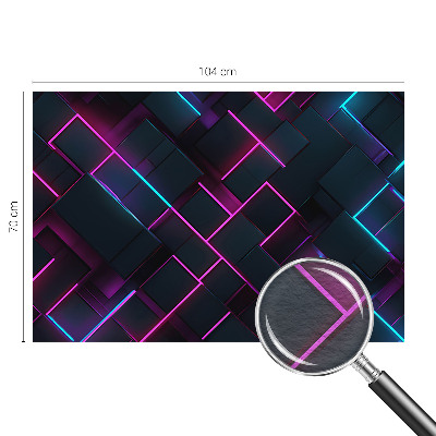 Behang met print met neon geometrisch patroon