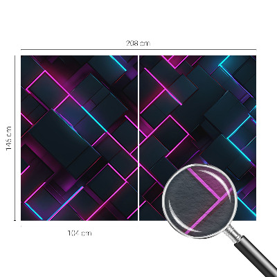Behang met print met neon geometrisch patroon