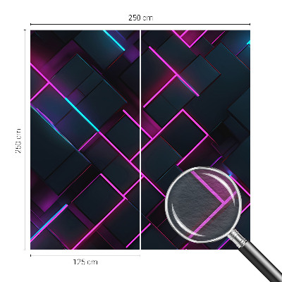 Behang met print met neon geometrisch patroon