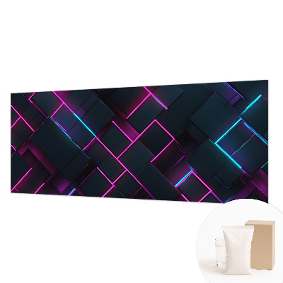 Behang met print met neon geometrisch patroon