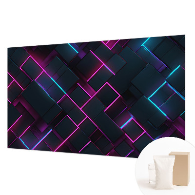 Behang met print Neon geometrie