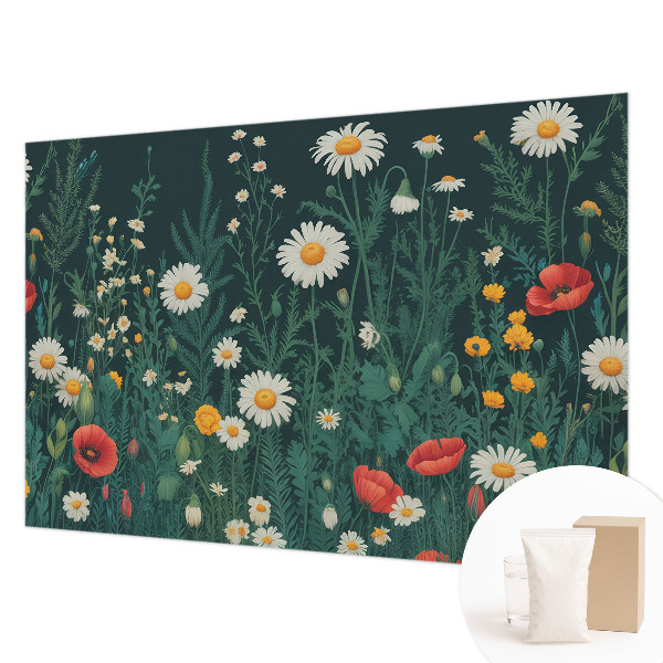 Sfeervol fotobehang met motief van wilde bloemen