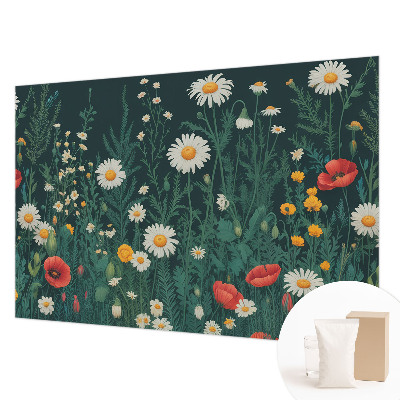Sfeervol fotobehang met motief van wilde bloemen