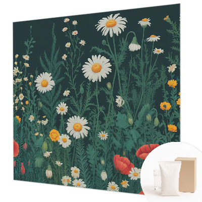 Sfeervol fotobehang met motief van wilde bloemen