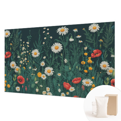 Sfeervol fotobehang met motief van wilde bloemen