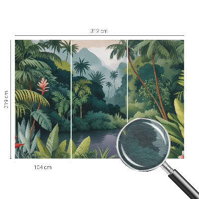 Vliesbehang fotobehang met een exotisch landschap