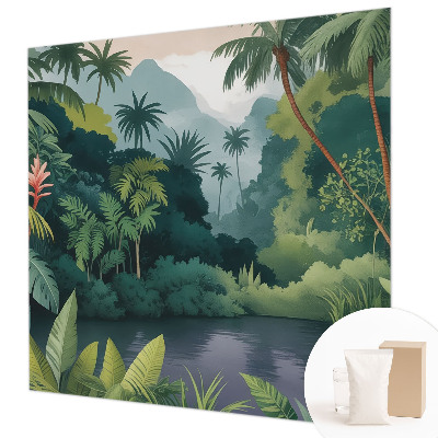 Vliesbehang fotobehang met een exotisch landschap