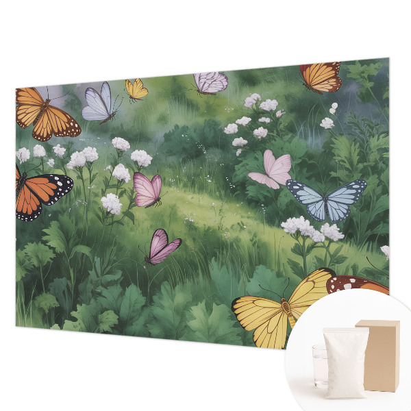 Vlies fotobehang op maat Vlinders in de weide