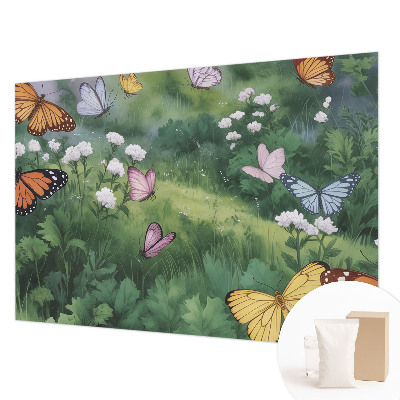 Vlies fotobehang op maat Vlinders in de weide
