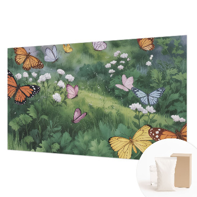 Vlies fotobehang op maat Vlinders in de weide