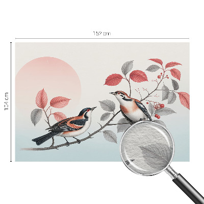 Vliesbehang fotobehang woonkamer met een afbeelding van zittende vogels