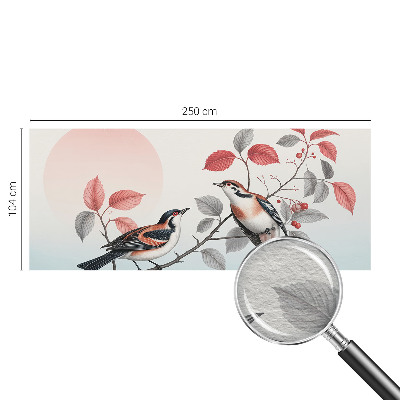 Vliesbehang fotobehang woonkamer met een afbeelding van zittende vogels