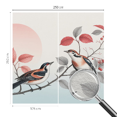 Vliesbehang fotobehang woonkamer met een afbeelding van zittende vogels