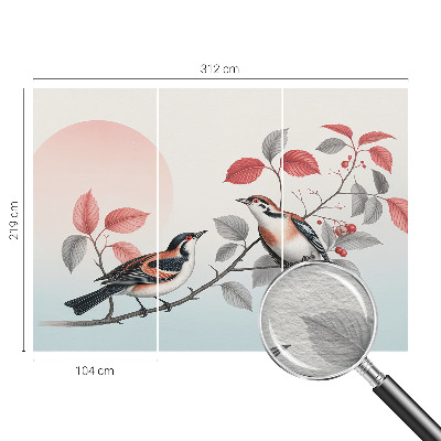 Vliesbehang fotobehang woonkamer Zittende vogels
