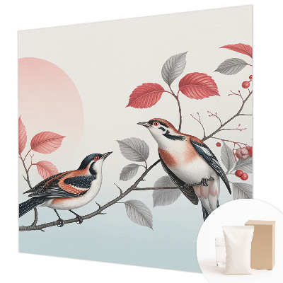 Vliesbehang fotobehang woonkamer Zittende vogels