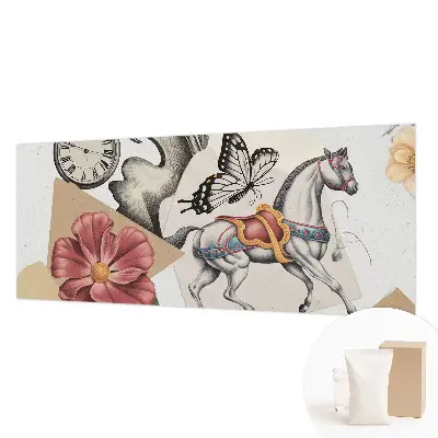 Behang met print met vintage bloemenmotief