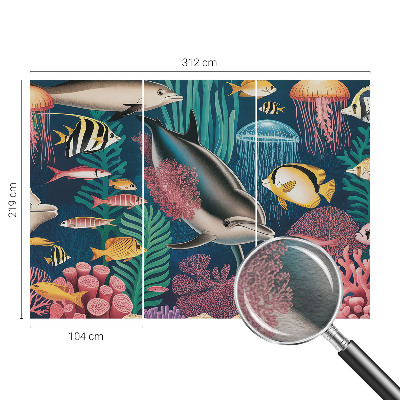 Foto behang op maat met een motief van onderwaterfauna