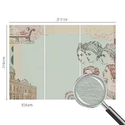 Fotobehang naadloos met klassieke collage als patroon