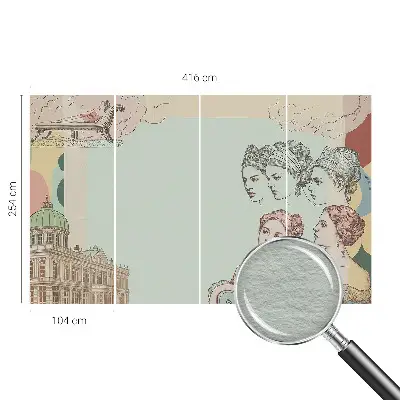 Fotobehang naadloos met klassieke collage als patroon
