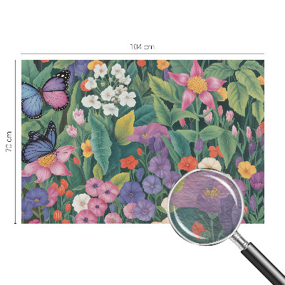 Fotobehang slaapkamer met een bloemenexplosie als motief