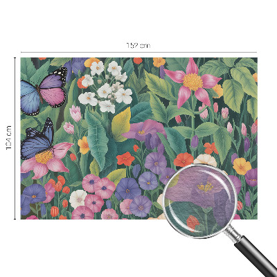 Fotobehang slaapkamer met een bloemenexplosie als motief
