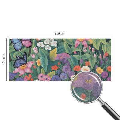 Fotobehang slaapkamer met een bloemenexplosie als motief