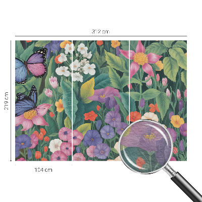 Fotobehang slaapkamer met een bloemenexplosie als motief