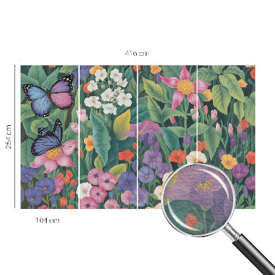 Fotobehang slaapkamer met een bloemenexplosie als motief