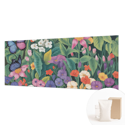 Fotobehang slaapkamer met een bloemenexplosie als motief