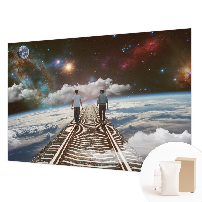 Fotobehang voor slaapkamer met een ruimtereis-motief