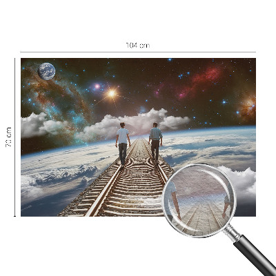 Fotobehang voor slaapkamer met een ruimtereis-motief