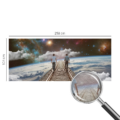 Fotobehang voor slaapkamer met een ruimtereis-motief