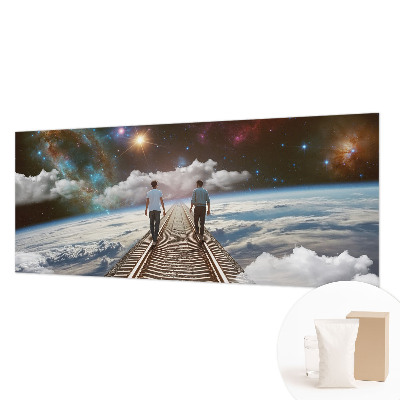 Fotobehang voor slaapkamer met een ruimtereis-motief