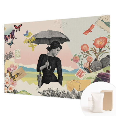 Fotobehang voor de slaapkamer Romantische collage