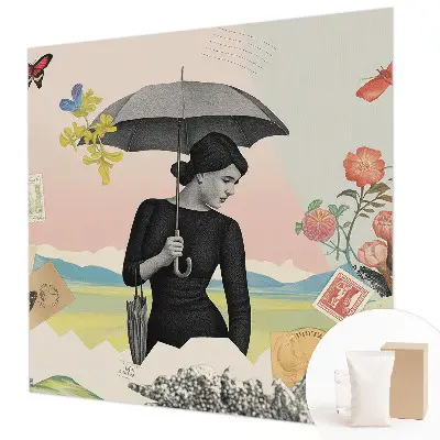 Fotobehang voor de slaapkamer met een romantische collage
