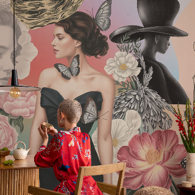 Modern fotobehang Bloemen en portretten