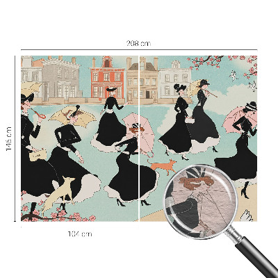 Fotobehang voor de woonkamer Vrouwen die lopen