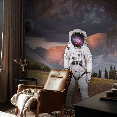 Fotobehang voor de slaapkamer met een kosmisch landschap