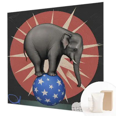 Premium fotobehang met afbeelding van een circusolifant